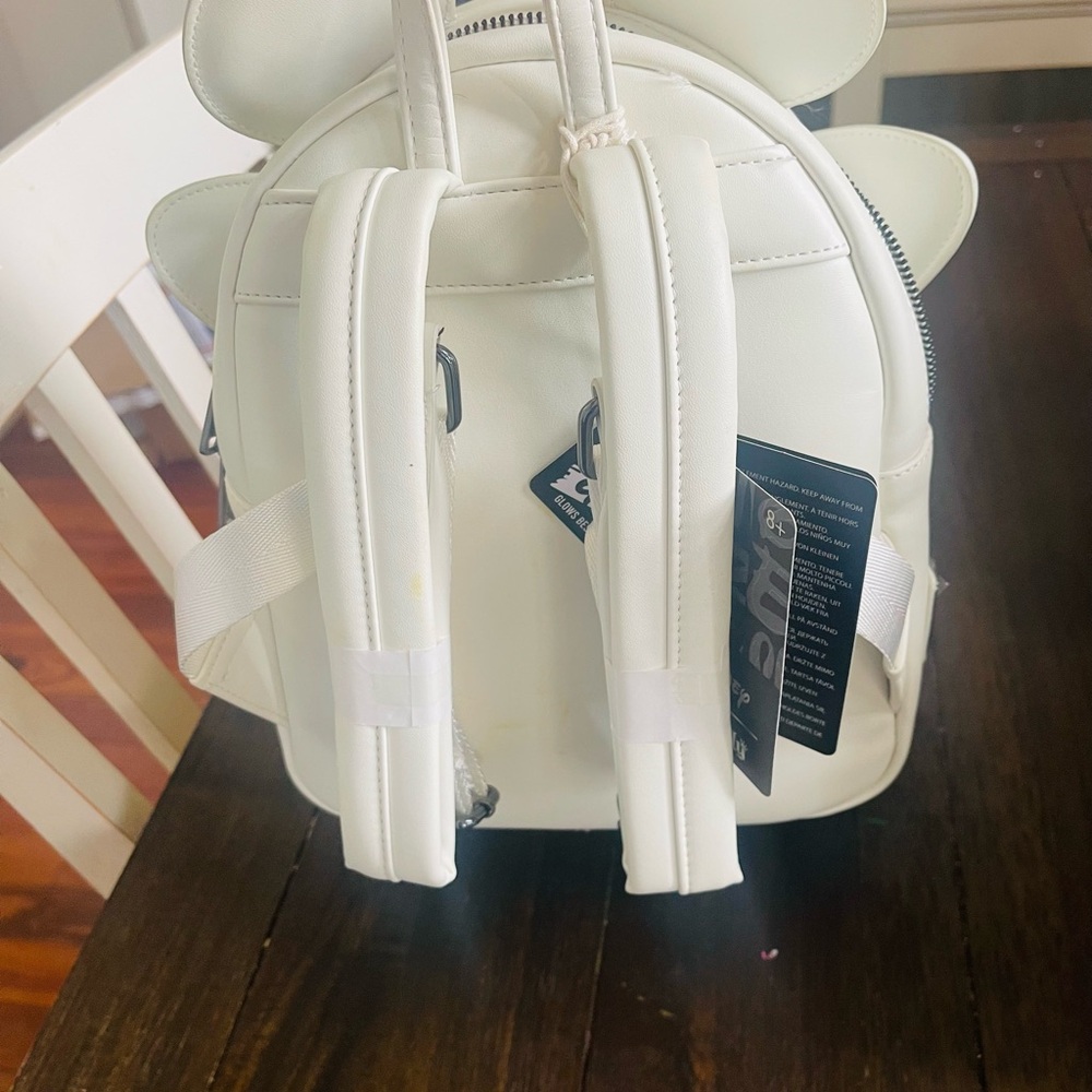 NWT glow flaw! Loungefly Mickey White Ghost Backpack - Picture 2 of 10